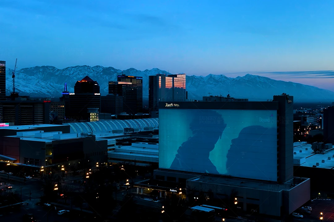 Building projection nike beyond salt lake city nba