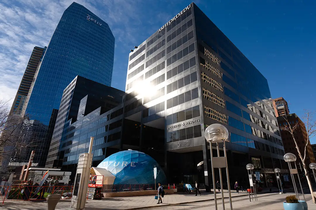capital one dome exterior in front of building