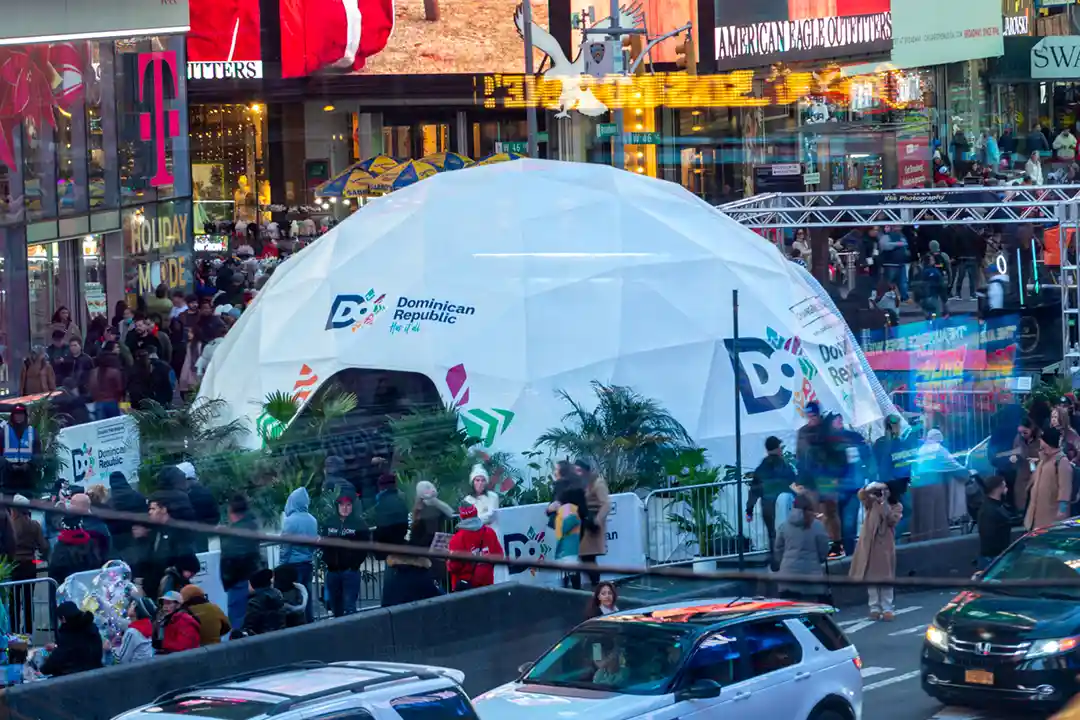 dominican republic nyc times square immersive pop up dome