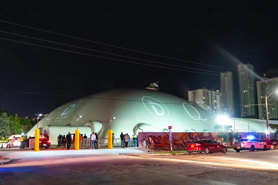 Outside inflatable dome Miami