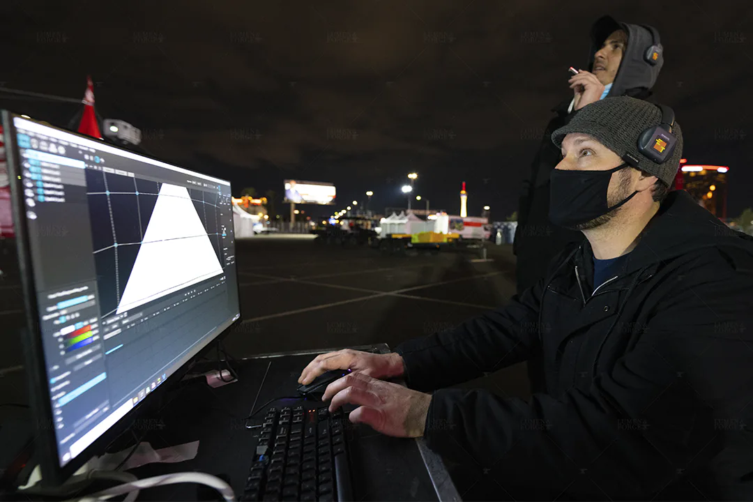 projection mapping setup area 15 new years las vegas