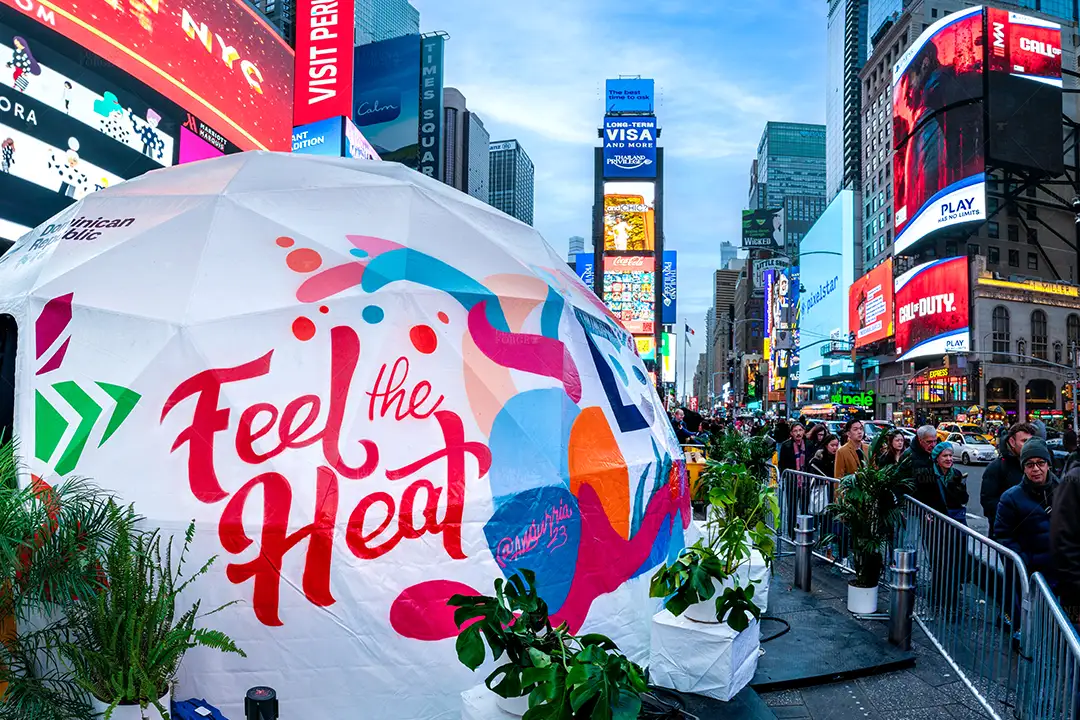 times square new york projection dome by lumen and forge