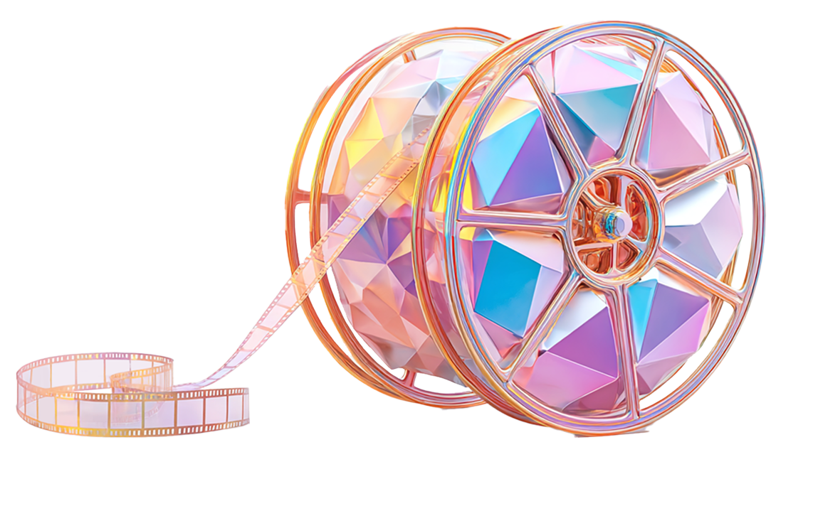 Iridescent 3D render crystal geometric shapes