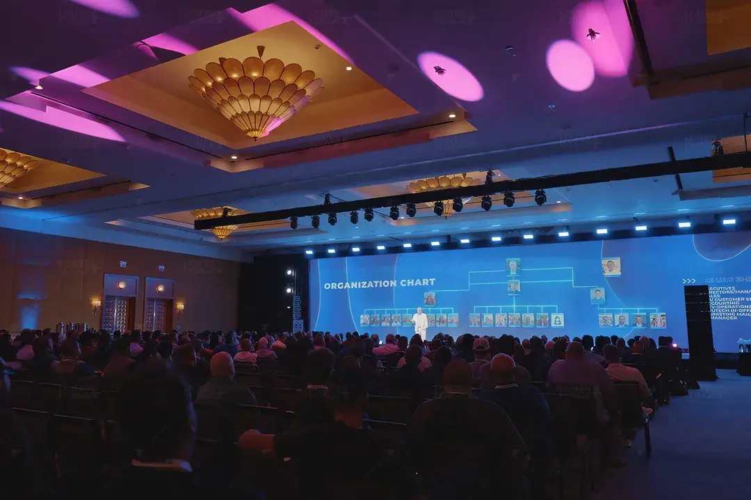 Dimensional backdrops with immersive projection mapping visuals created by Lumen and Forge