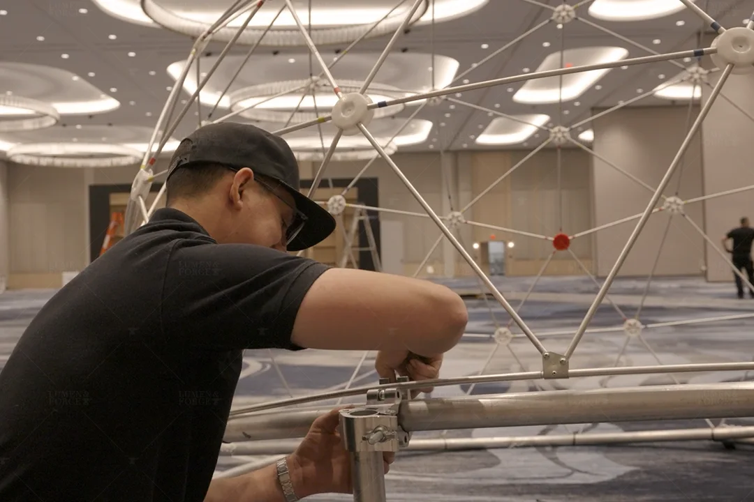Bitmain Trade Show Technology 10ft Geodesic Dome Installation