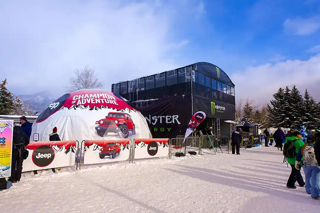 jeep dome at x games next to monster energy