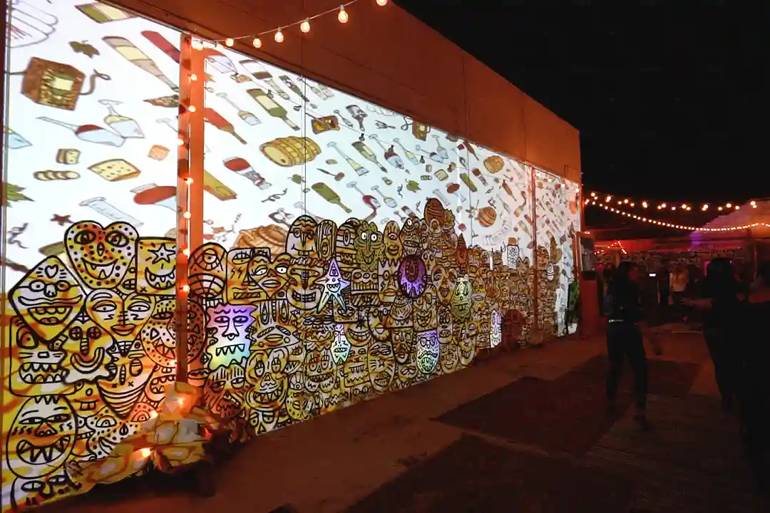 Picnic In The Alley Ferguson Las Vegas Art District Event Wall Projection