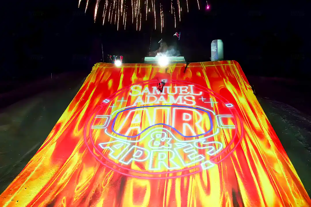 Samuel Adams Air Apres Logo Multi Color Projection Fireworks