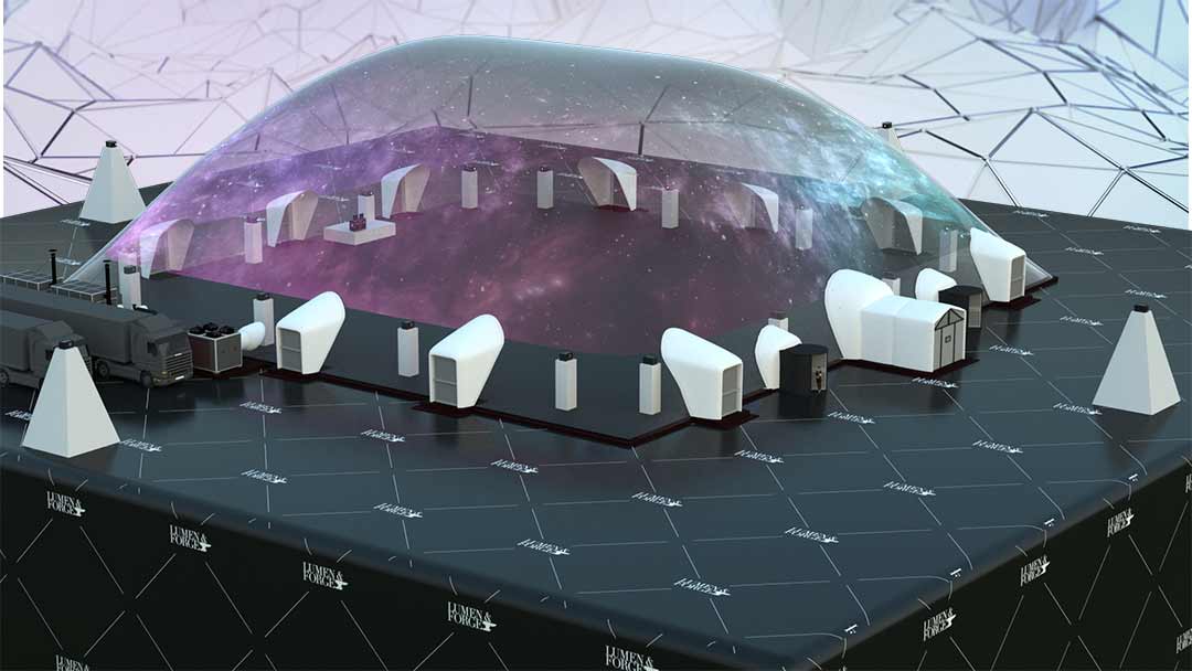 Rendering for planetarium style Miami Dome design and projection