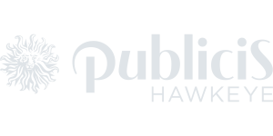 Publicis Hawkeye logo, large, white