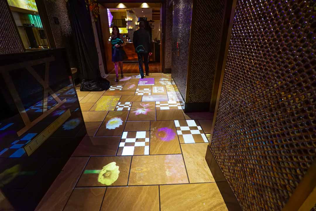 Projection mapped floor tiles - 360 visual content