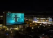 projection mapping at sports events nike all-stars weekend projection on the hotel near vivint arena
