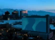 Nike Urban Guerilla Projection Video across the Salt Lake City Skyline at Dusk