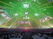 Immersive dome projection featuring Super Bowl LIV content at Atlanta Dome, creating an engaging viewing experience with projection mapping.